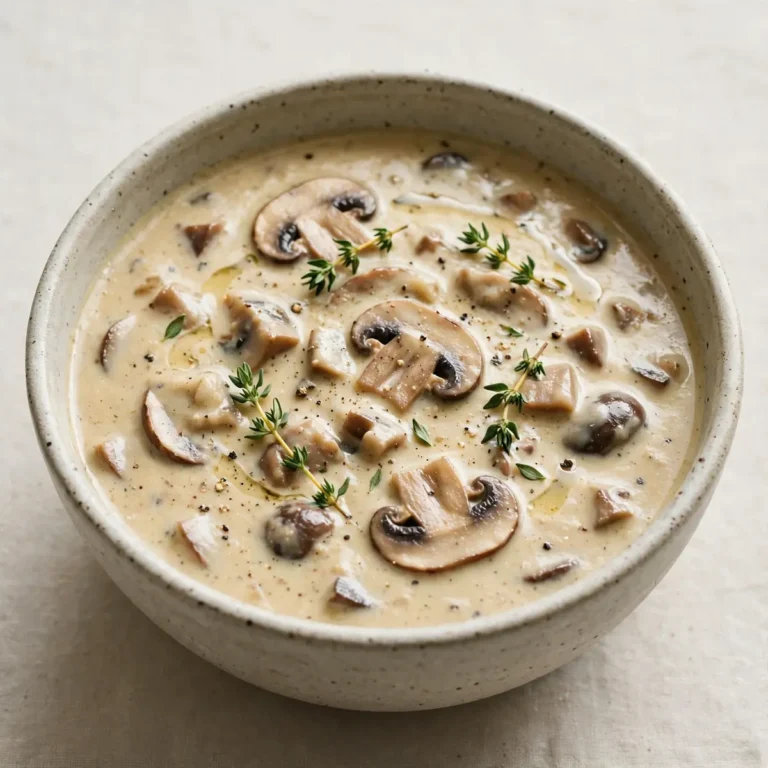 Cozy Creamy Mushroom Soup With Thyme