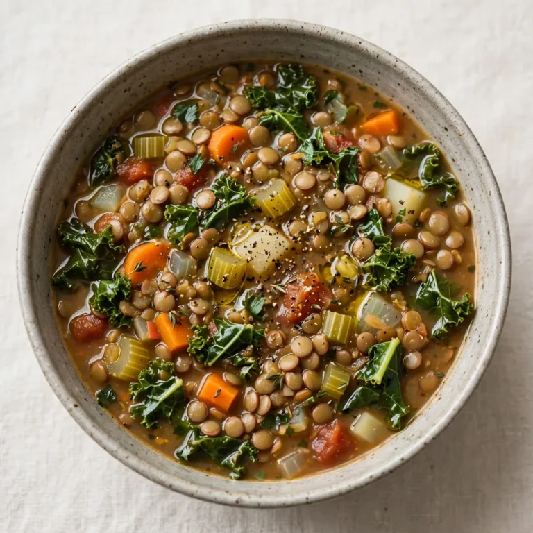 Cozy Lentil Vegetable Soup With Kale