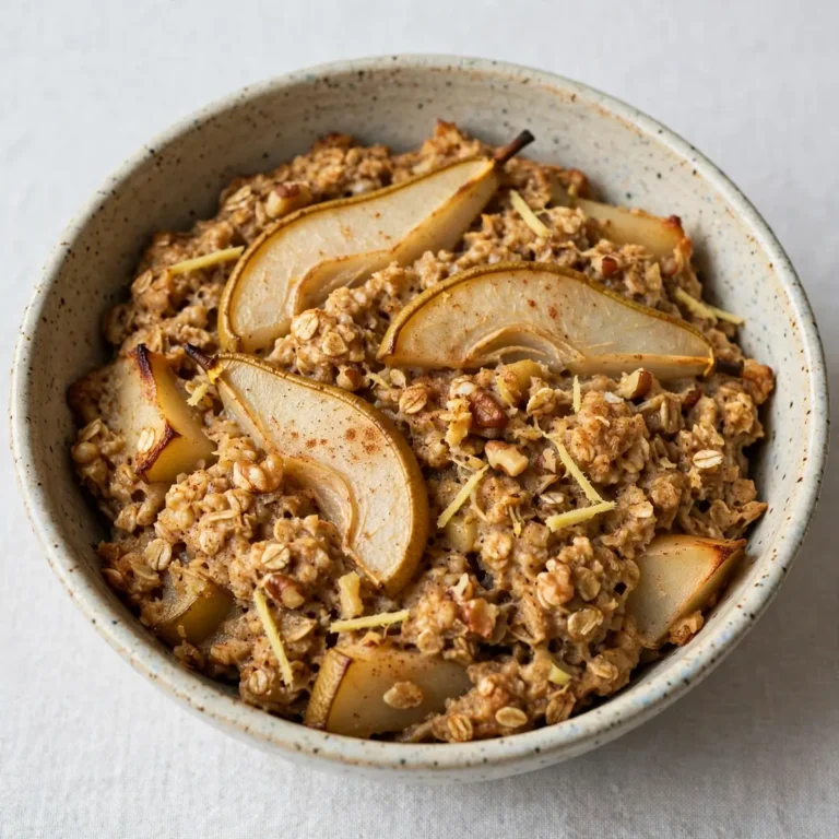 Cozy Pear Ginger Baked Oatmeal