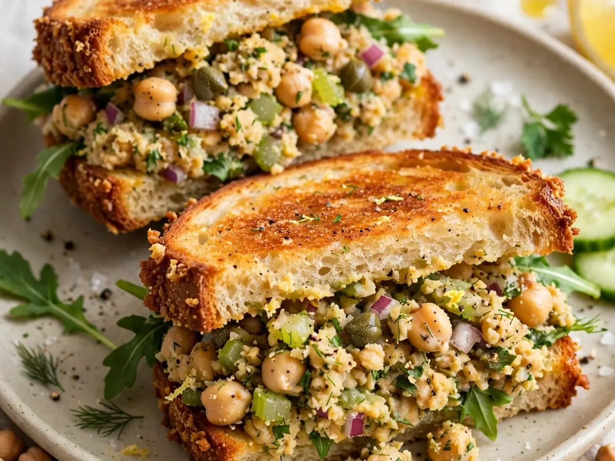 Crispy Smashed Chickpea Salad Sandwiches