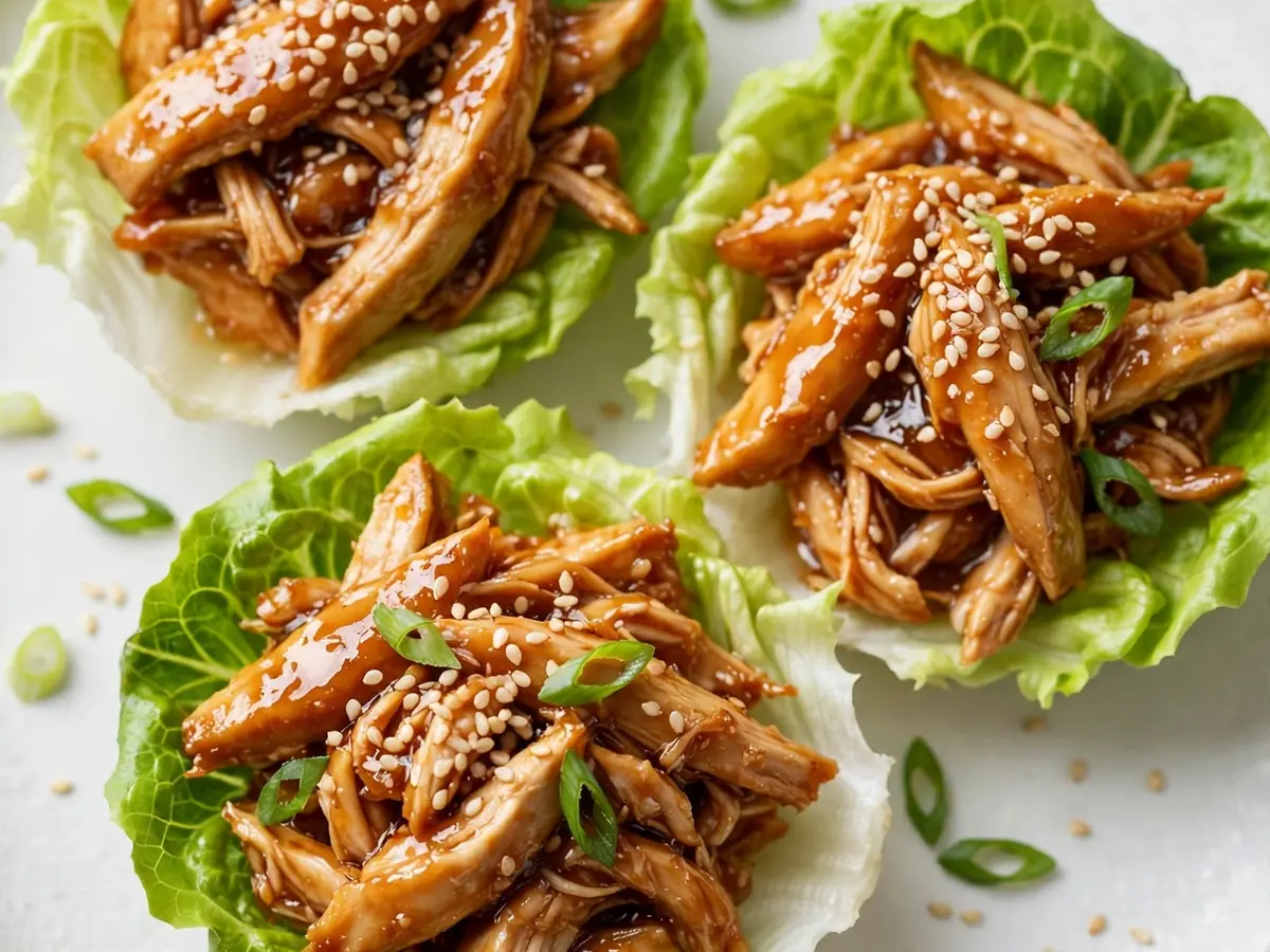Instant Pot Honey Sesame Chicken Lettuce Cups