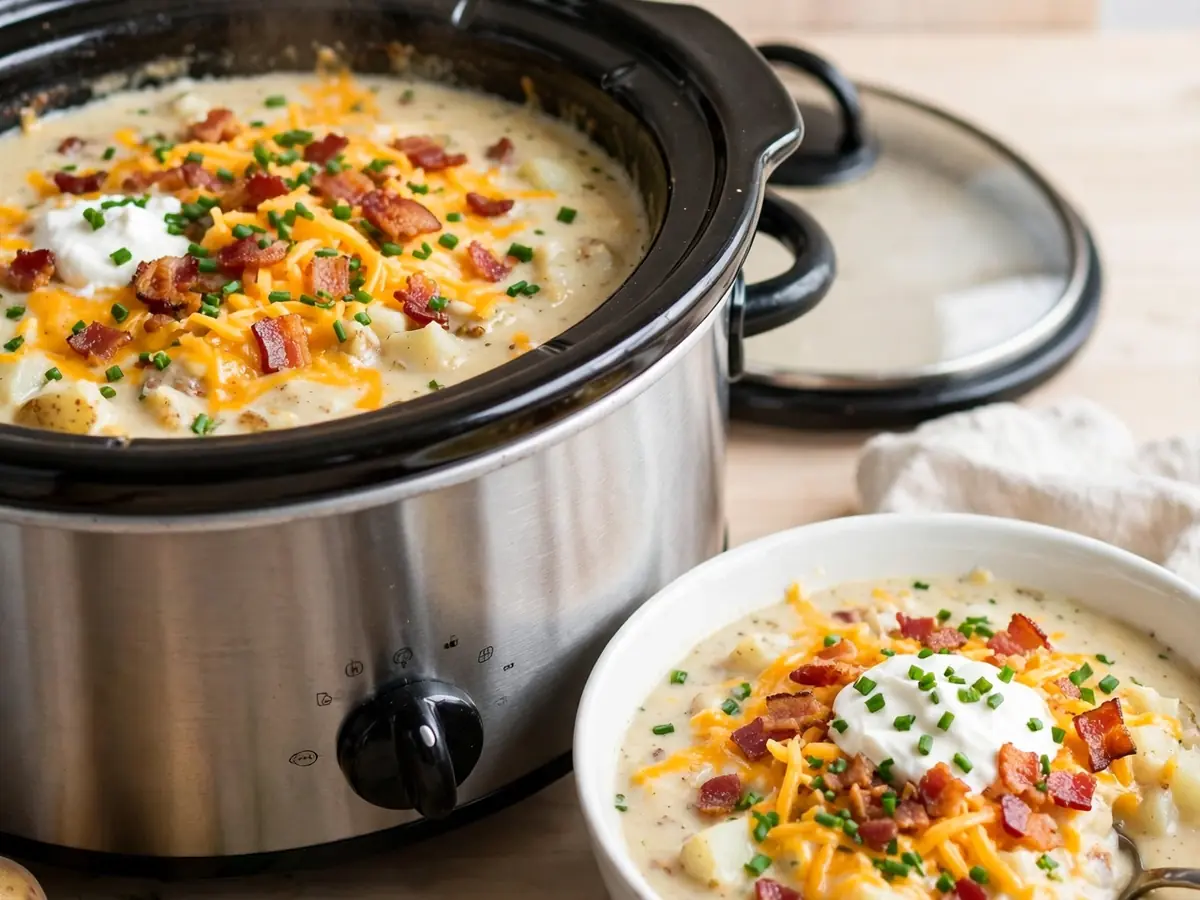 Loaded Baked Potato Soup in the Slow Cooker