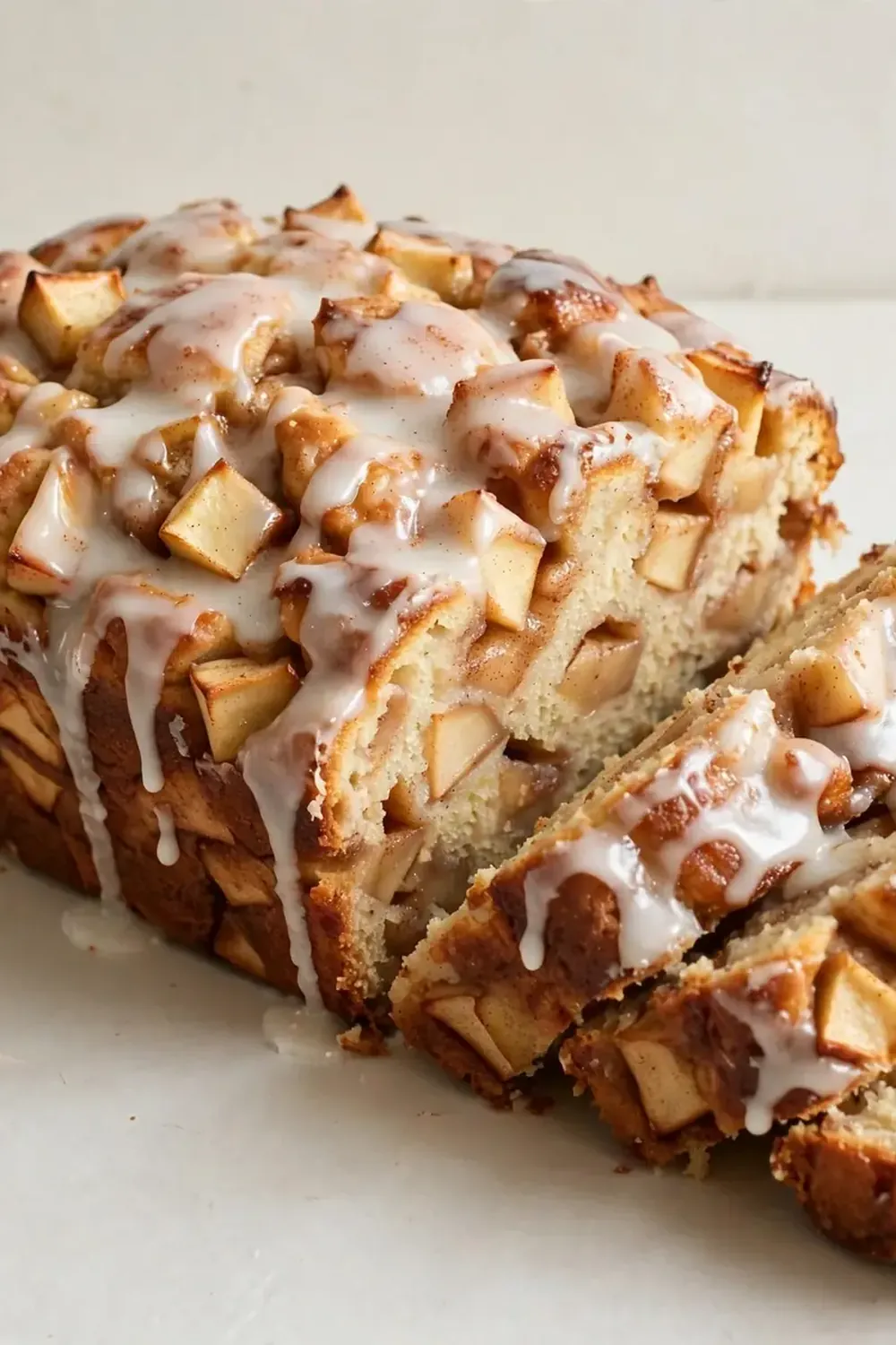 apple fritter bread with glaze