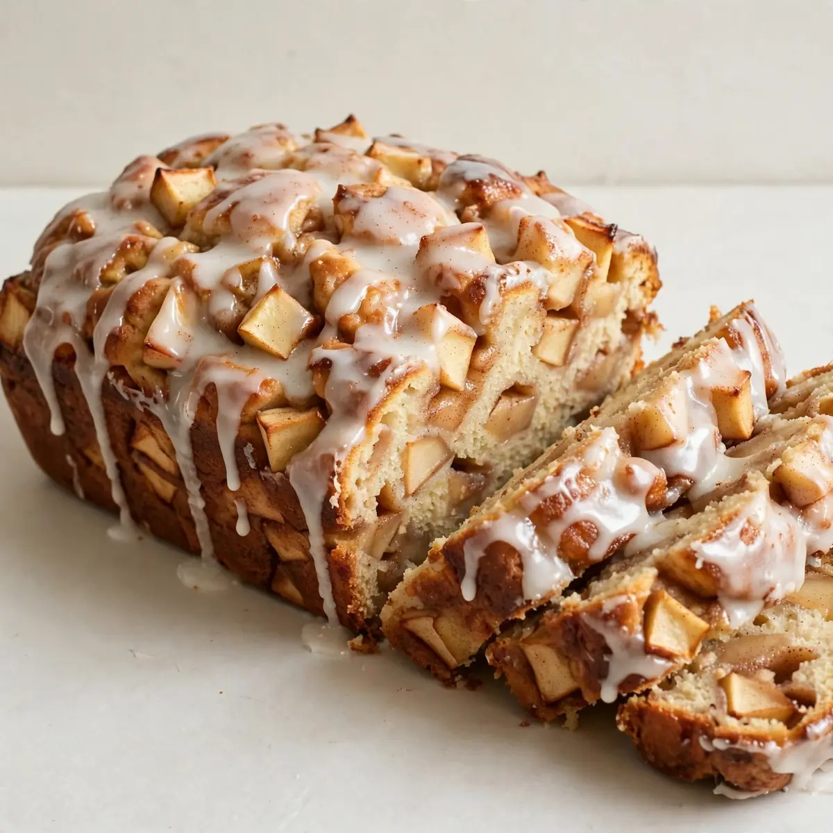 Mouthwatering Apple Fritter Bread With Glaze